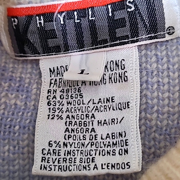 Vintage 80s Boxy Oversized Wool Sweater bu Phyllis Keitlen, Size Large - Picture 6 of 10